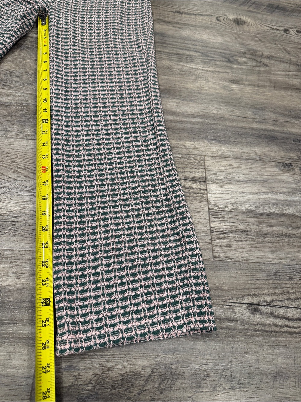 Zara Pink & Green Geometric Knit Pull-On Wide Leg Pants Size S - Picture 3 of 10